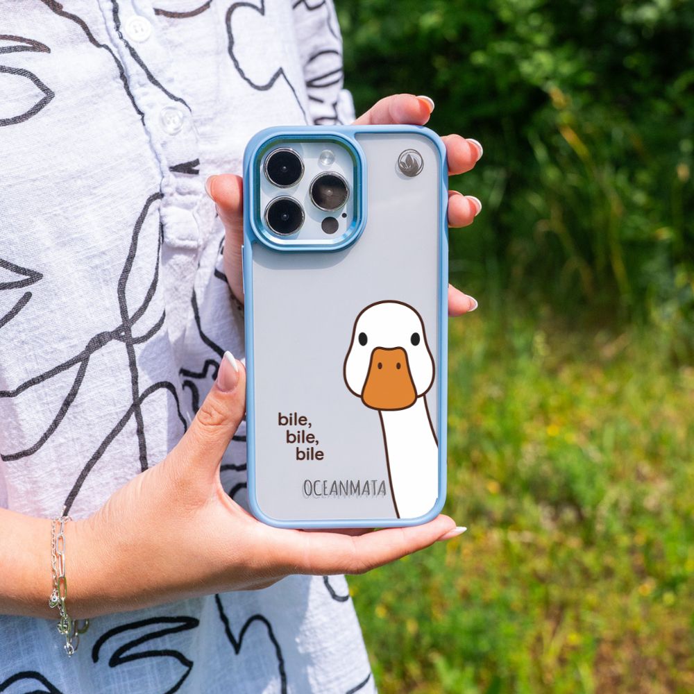 iPhone 13 pro case - Duck white - "Bile Bile Bile" - sustainable