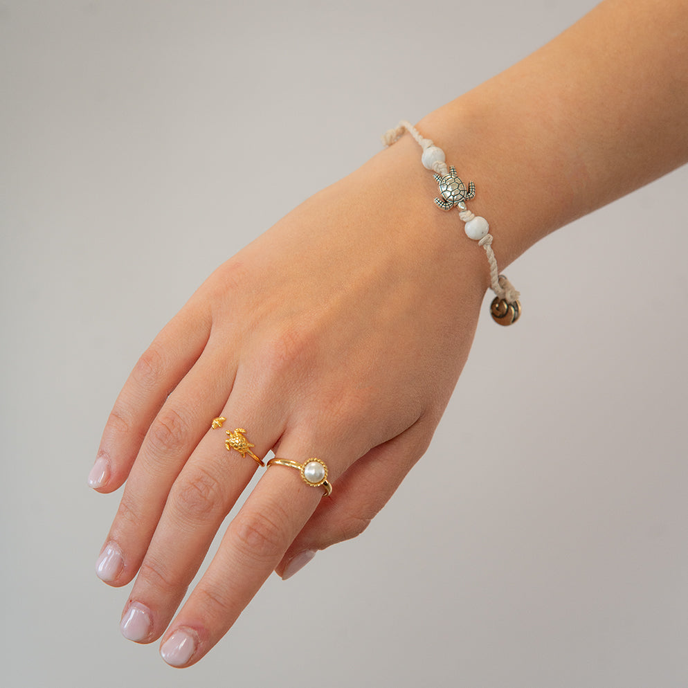 Bracelet weiß "TURTLE" Patenschaft – Ansicht 3