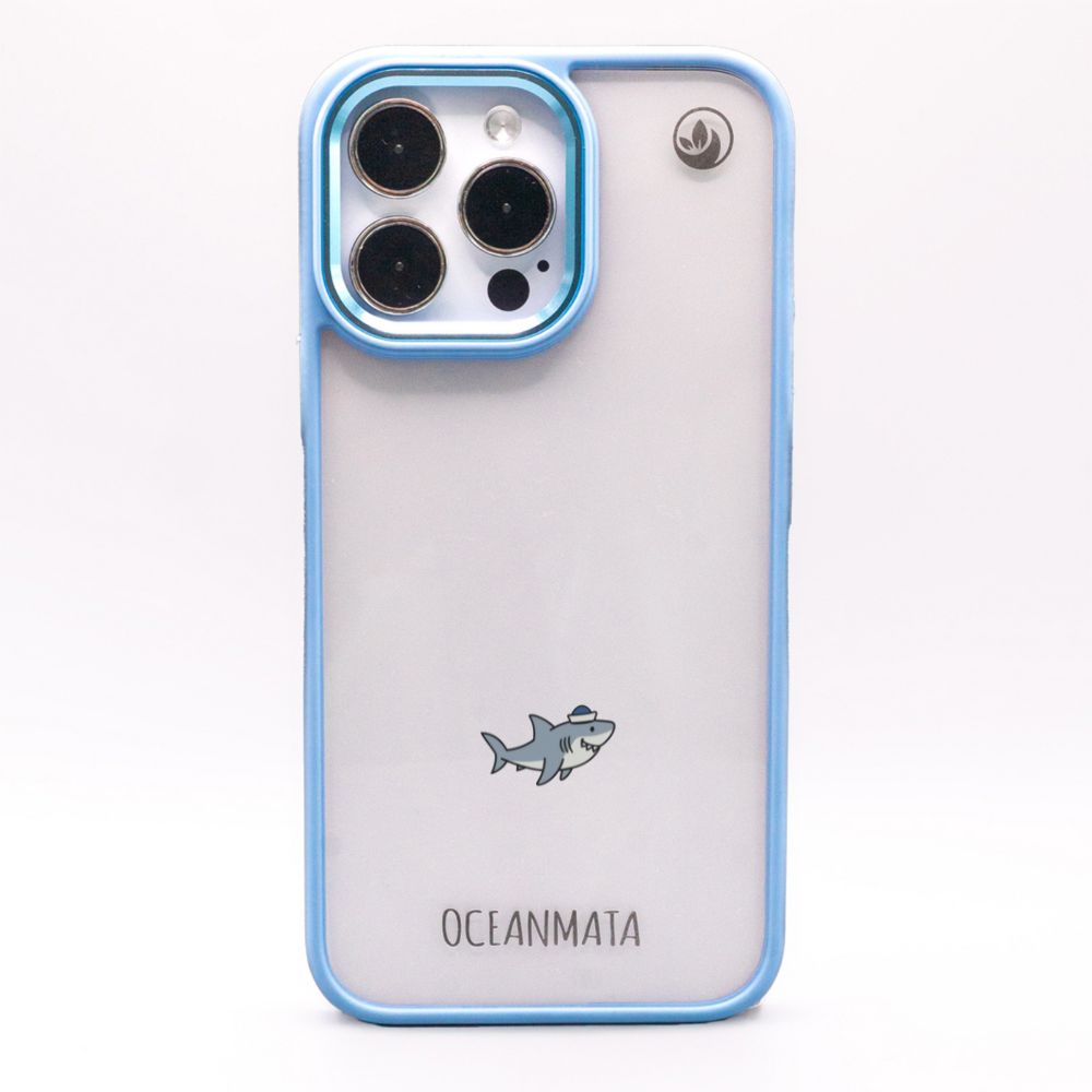 iPhone 15 Hülle - Hai blau - "Captain Shark" - nachhaltig