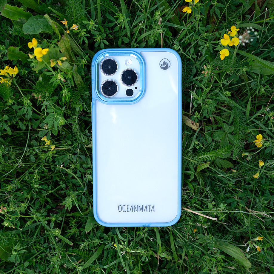 iPhone 15 pro Hülle - durchsichtig ozeanblau - nachhaltig – Ansicht 4