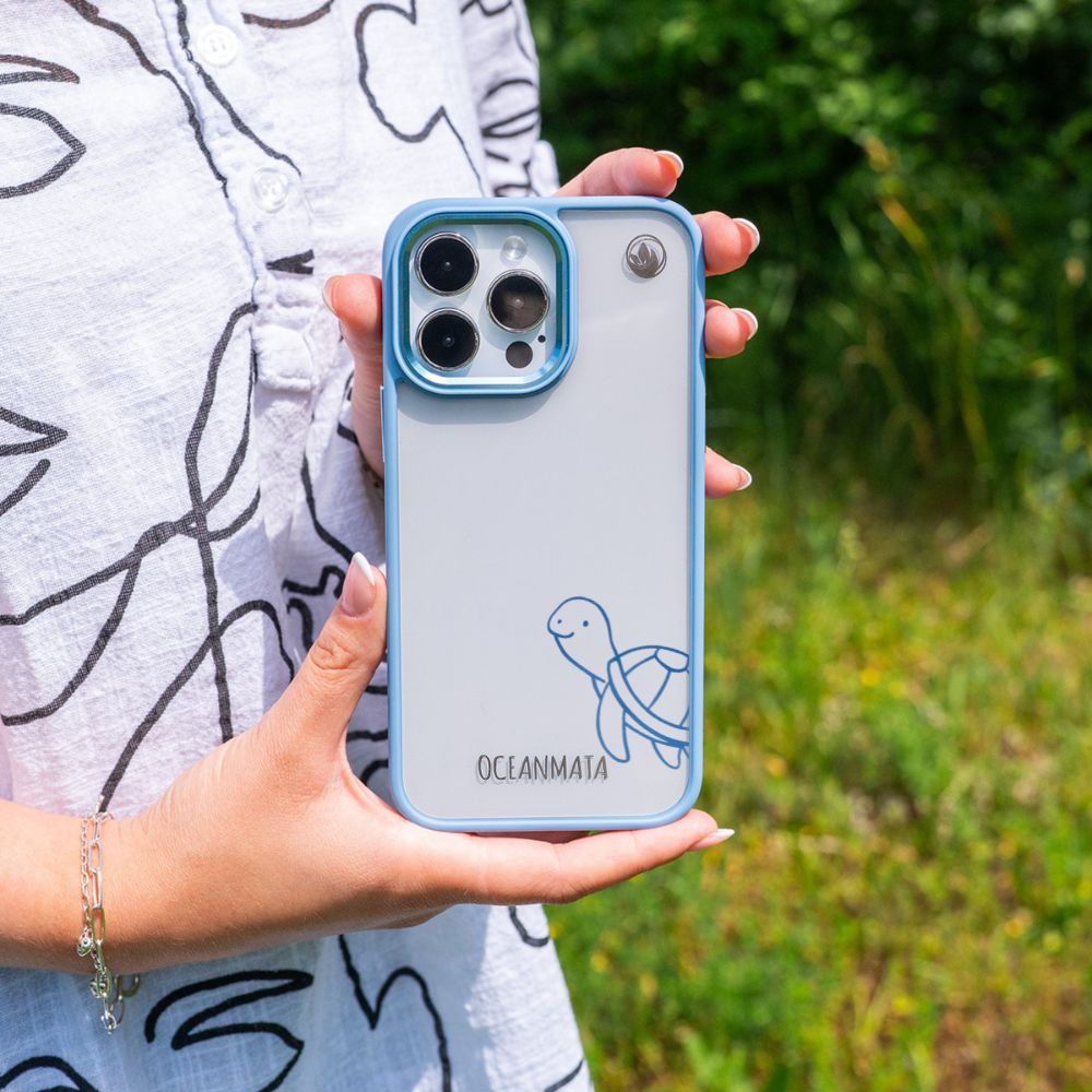 iPhone SE/7/8 Hülle - Schildkröte blau - "Schildi" - nachhaltig – Ansicht 3