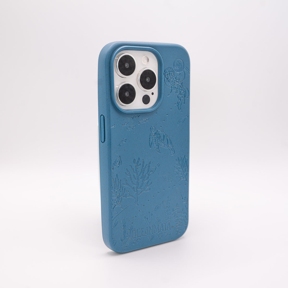 iPhone 15 pro max hoesje 'TURTLE Family' - blauw - duurzaam