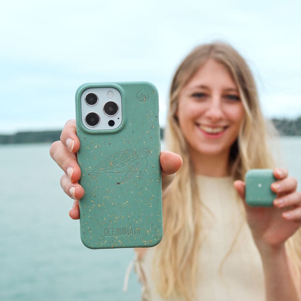 iPhone SE/7/8 Hülle - grün - "TURTLE" - nachhaltig – Ansicht 5