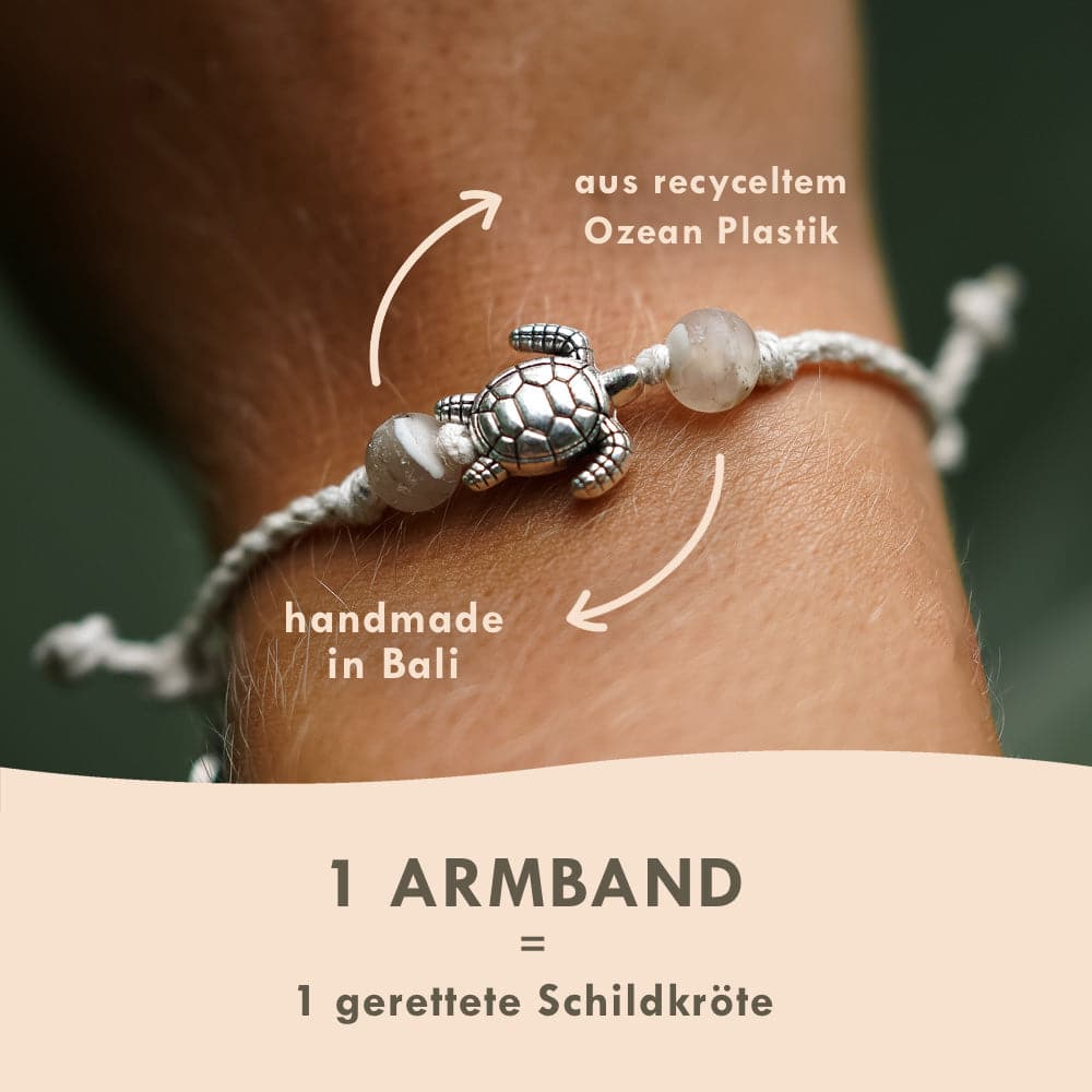 Bracelet weiß "TURTLE" Patenschaft – Ansicht 5