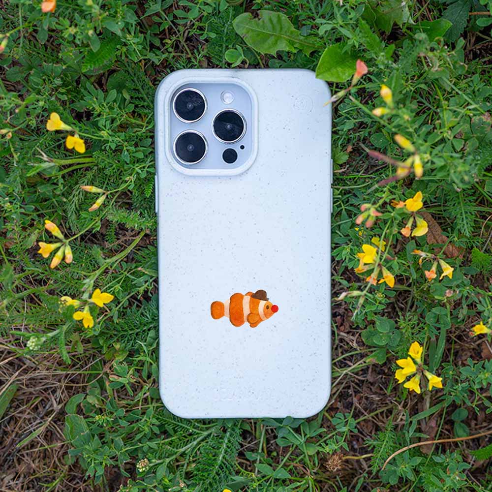 iPhone 13 Hülle - Clownfisch weiß - "Mr.Clown-Fish" - nachhaltig