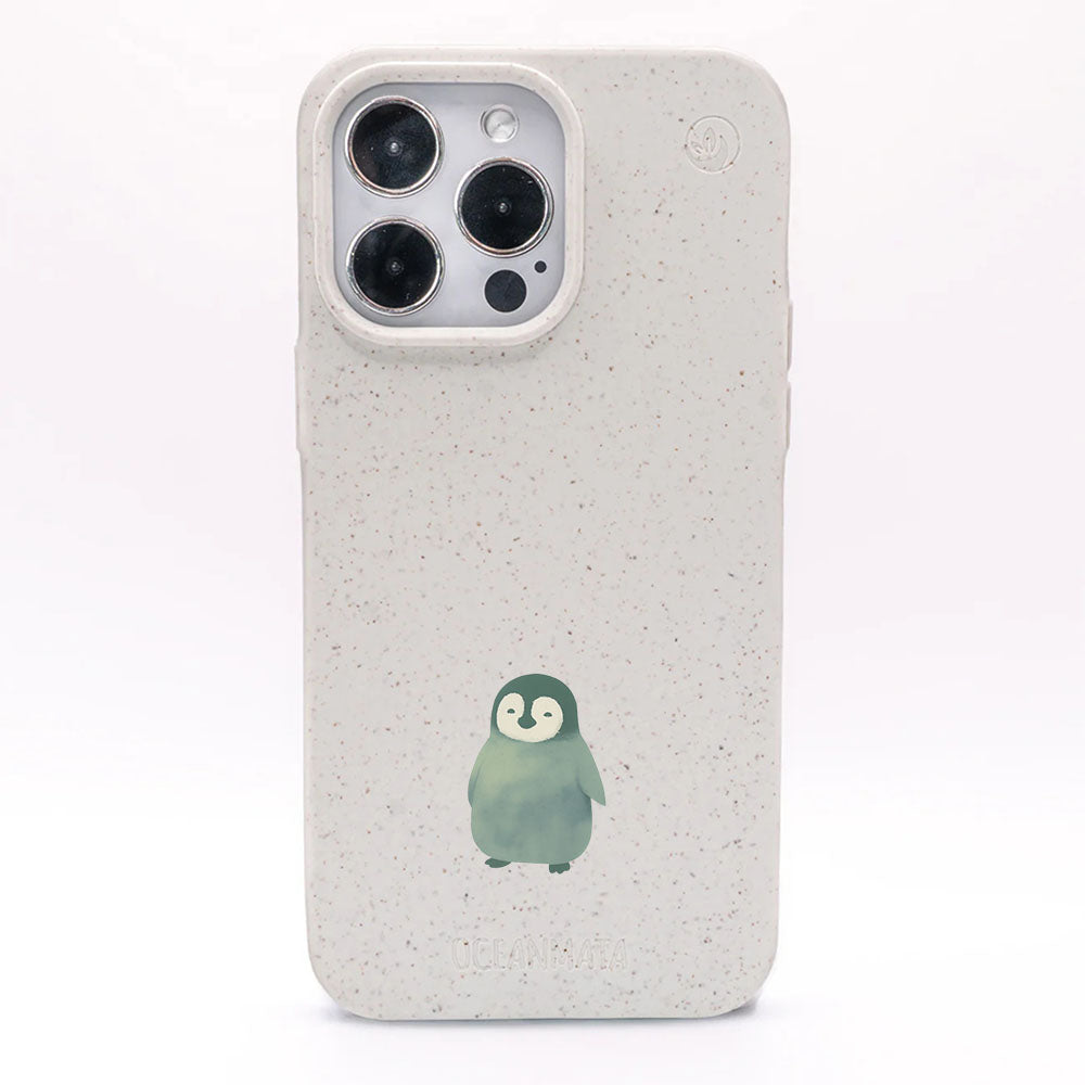iPhone 12 mini Hülle - Pinguin weiß - "HappyPinguin" - nachhaltig