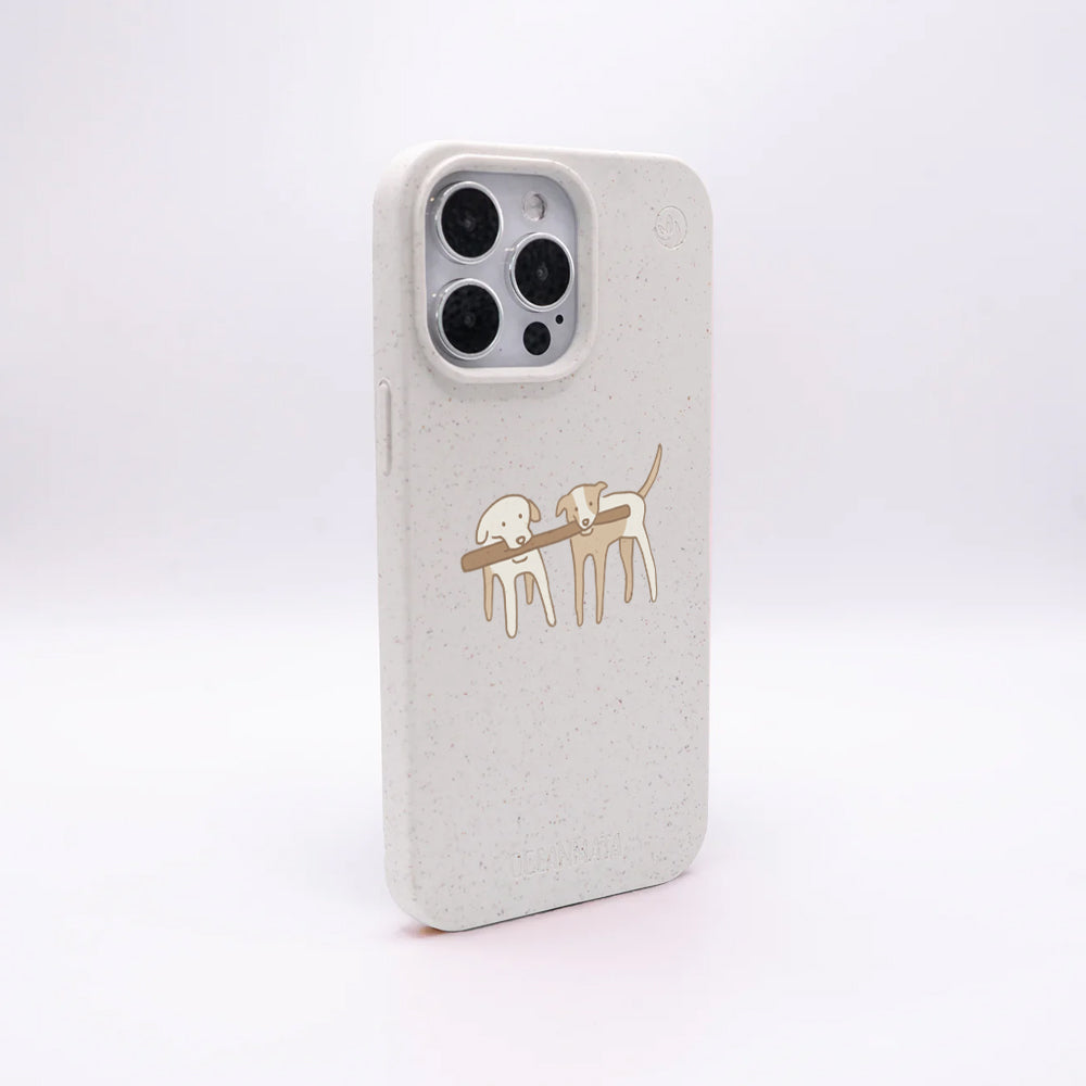 iPhone 13 mini Hülle - Hunde weiß - "Wuff" - nachhaltig