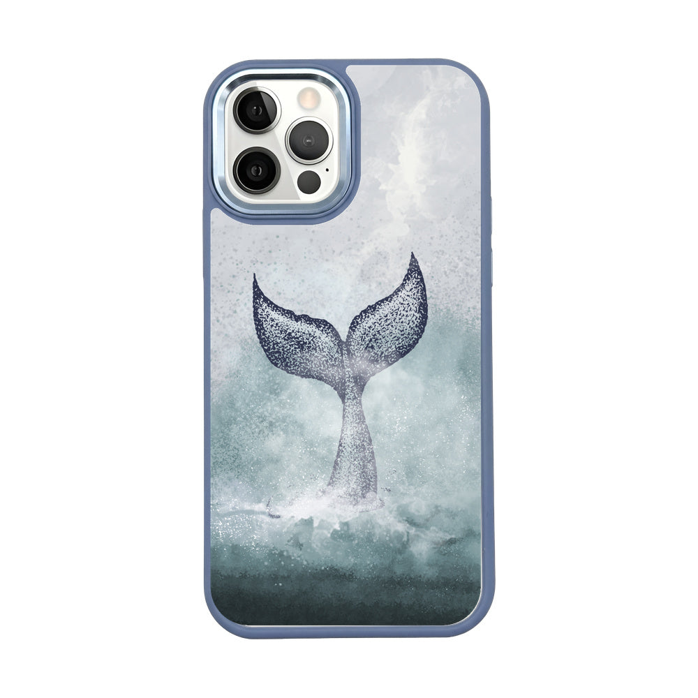 iPhone 12 pro / iPhone 12 hoesje - dolfijnblauw - "Dolphin" - duurzaam