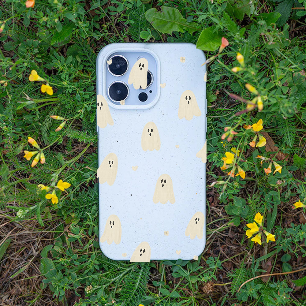iPhone 14 pro Hülle - Geist weiß - "LittleGhost" - nachhaltig