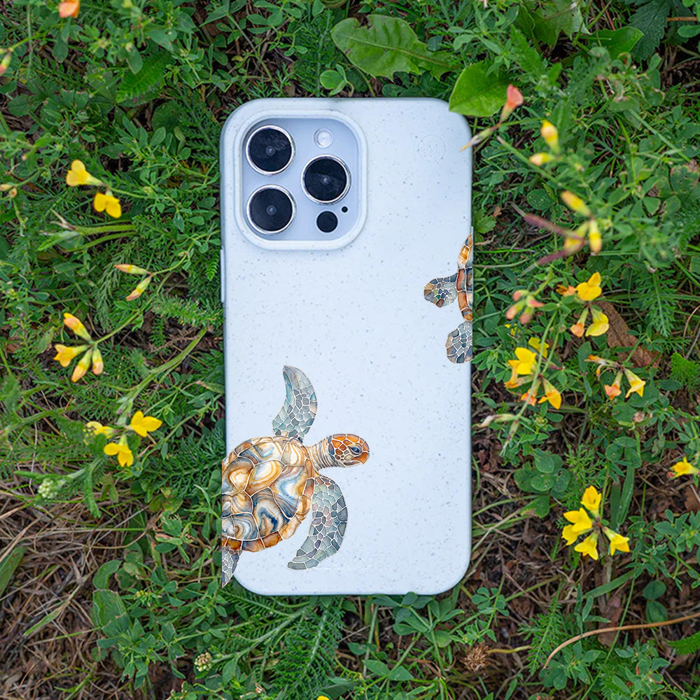 iPhone 11 Hülle - Schildkröte weiß - "TurtleGaze" - nachhaltig
