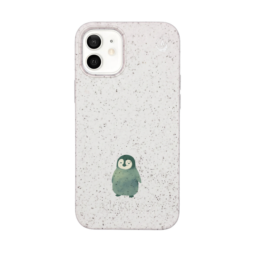 Biologisch abbaubare Handyhülle iPhone 12 mini Happypinguin — kompostierbar — Vorderseite