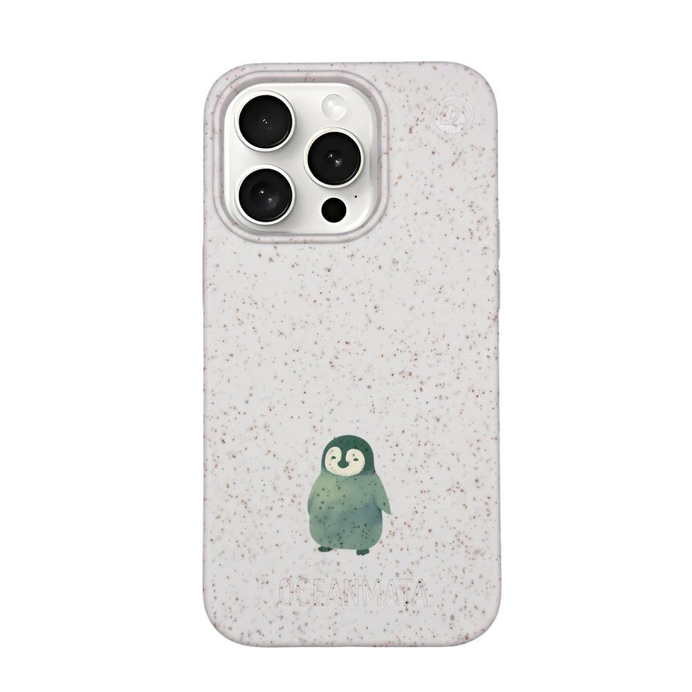 Biologisch abbaubare Handyhülle iPhone 15 pro Happypinguin — kompostierbar — Vorderseite