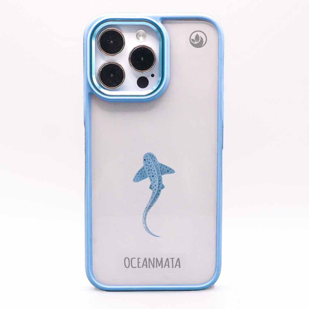 iPhone 15 Hülle - Leopardenhai blau - "BlueLeopard" - nachhaltig