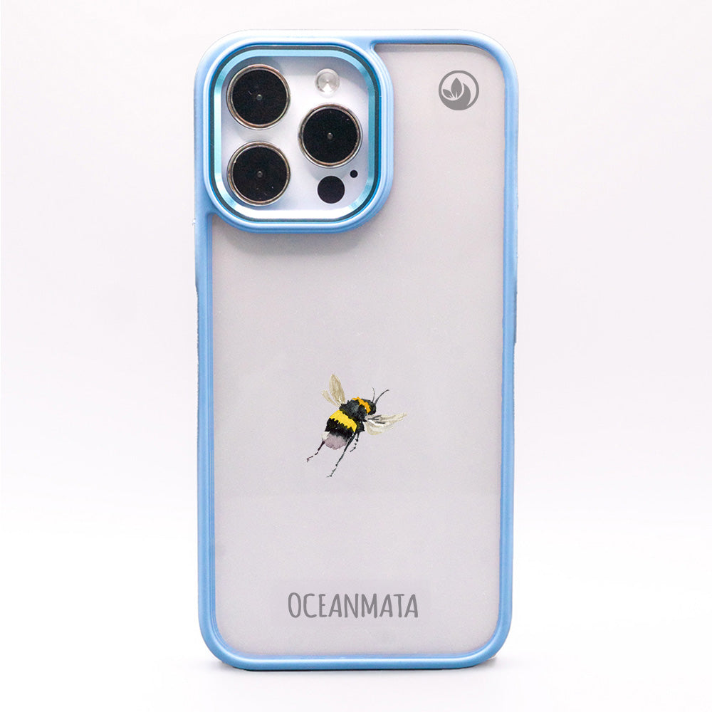 iPhone 15 Hülle - Hummel blau - "Bumblebee" - nachhaltig