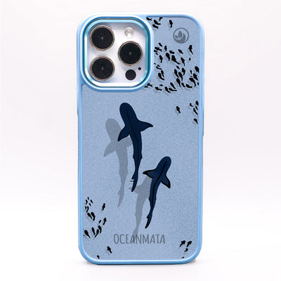 iPhone 15 pro case - Shark blue - "Into the blue" sustainable