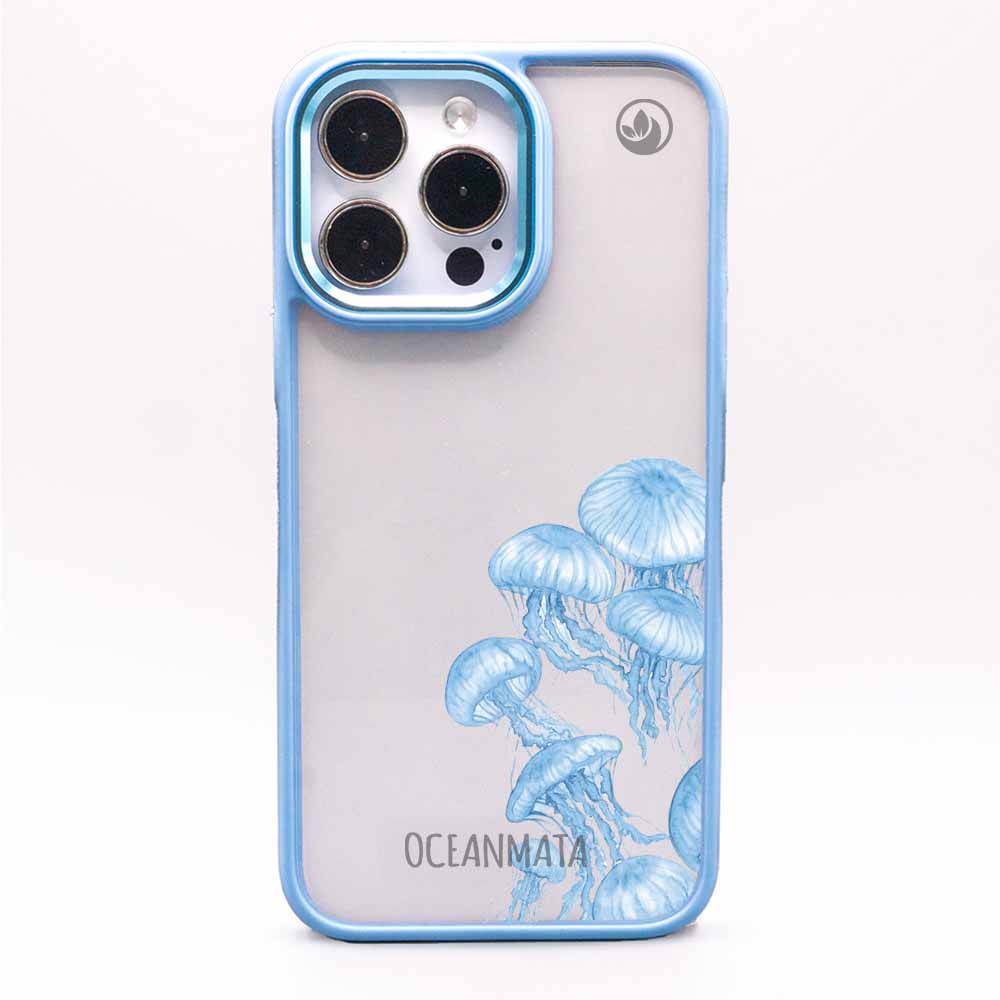 iPhone 15 pro max Hülle - qualle blau - "Jellies" - nachhaltig