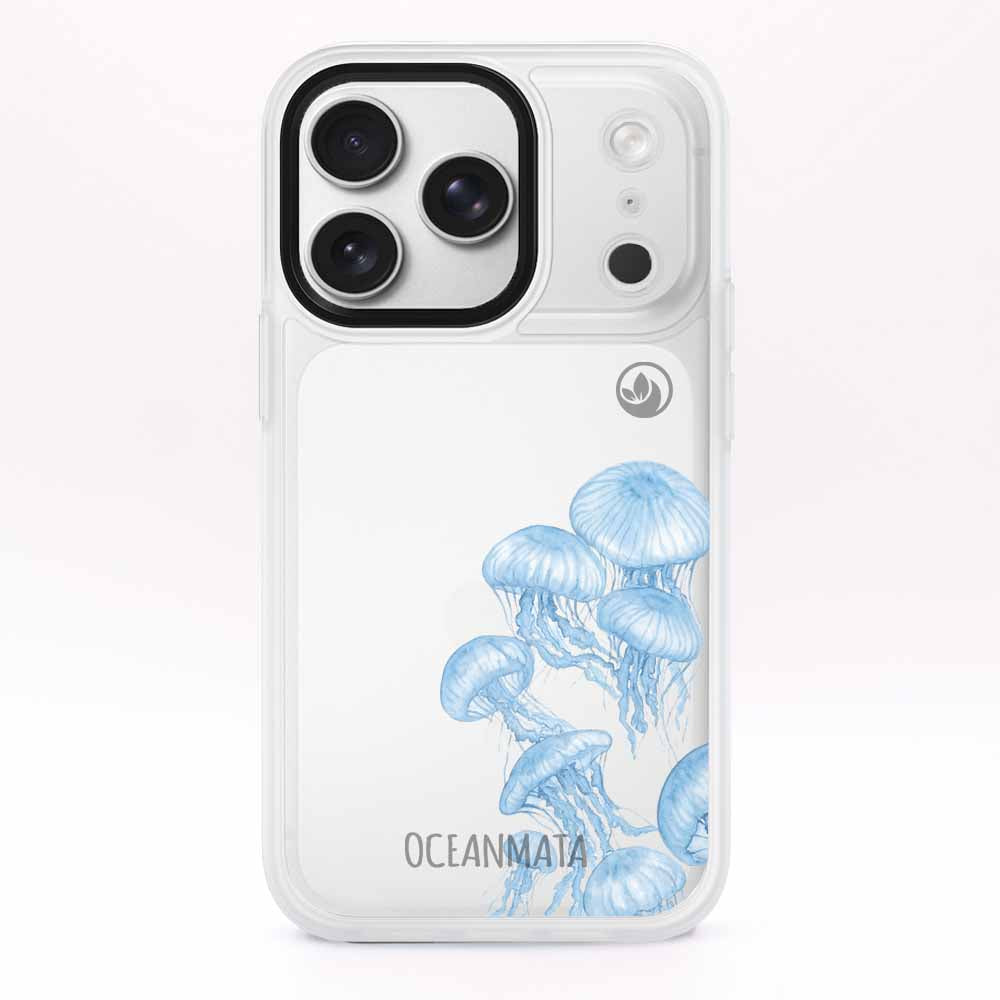 iPhone 17 pro max Hülle - qualle blau - "Jellies" - nachhaltig