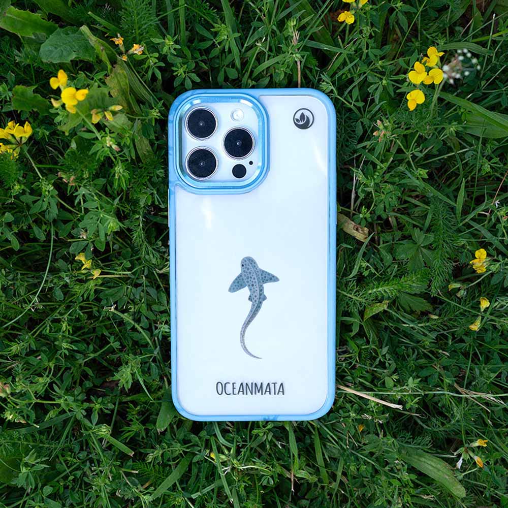 iPhone 16 Hülle - Leopardenhai blau - "BlueLeopard" - nachhaltig