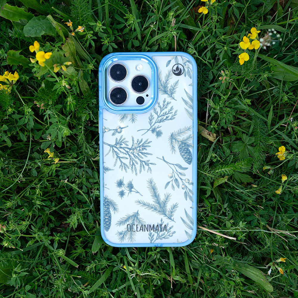 Samsung S24 Hülle - Winterwald blau - "BluePine" - nachhaltig
