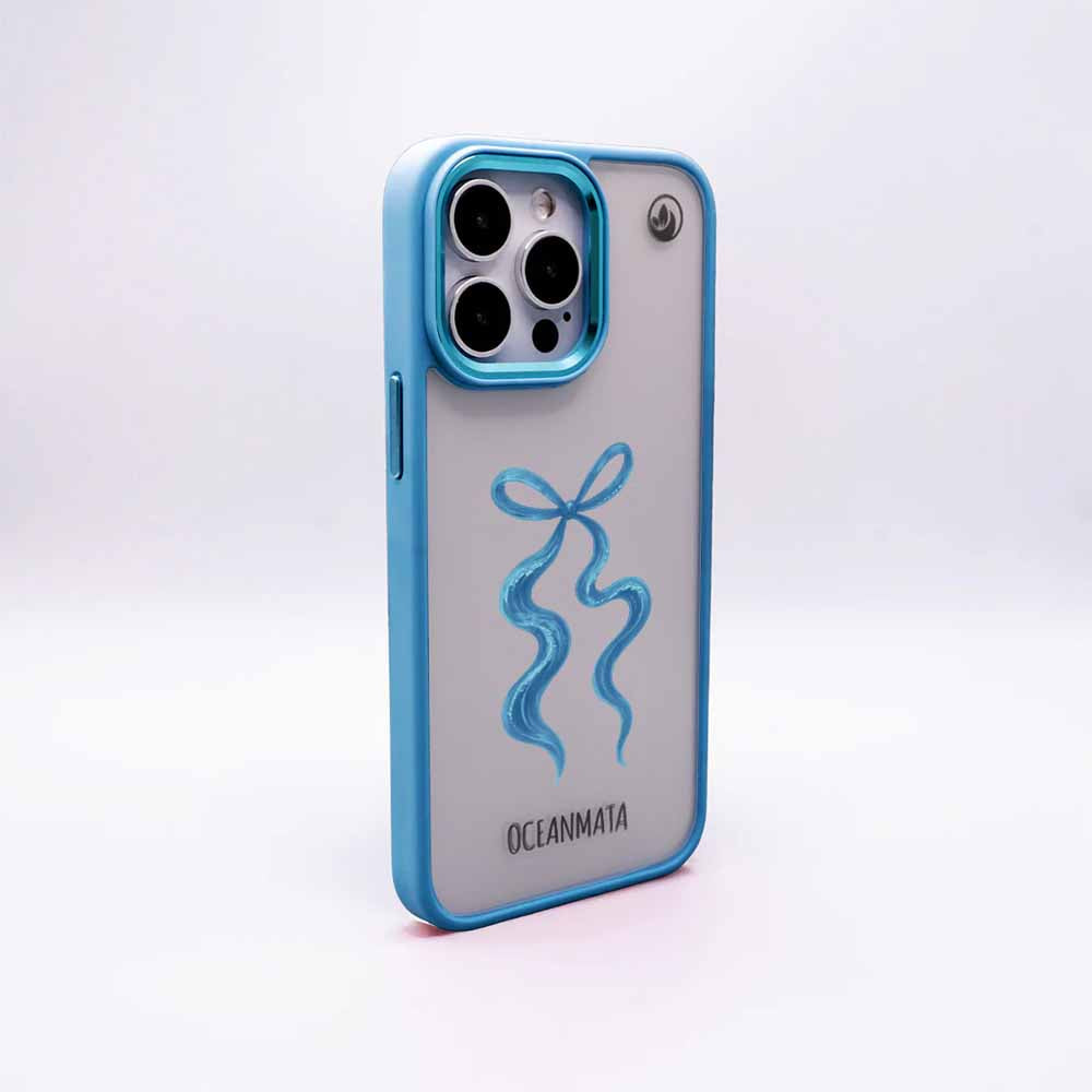 iPhone 13 pro max Hülle - Schleife blau - "tideknot" - nachhaltig