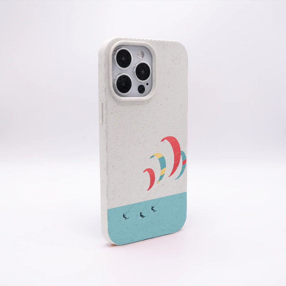Biologisch abbaubare Handyhülle iPhone 15 pro Kitesurf — kompostierbar — Rückseite