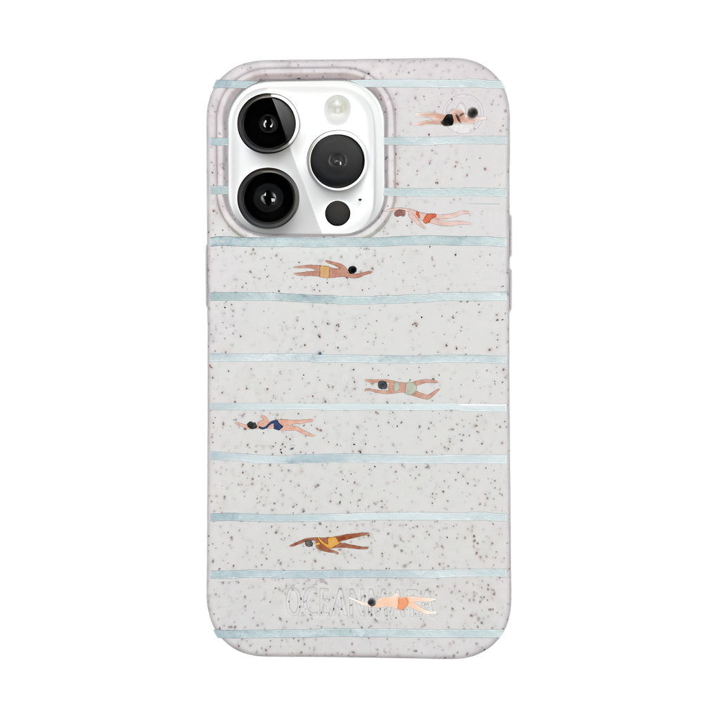 iPhone 14 pro max Hülle - Schwimmen weiß - "lapflow" - nachhaltig