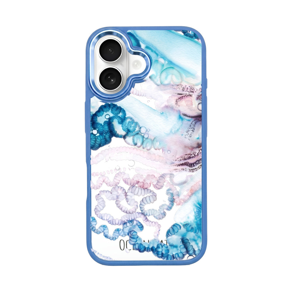 iPhone 16 Hülle - Qualle blau - "Men o' War" - nachhaltig