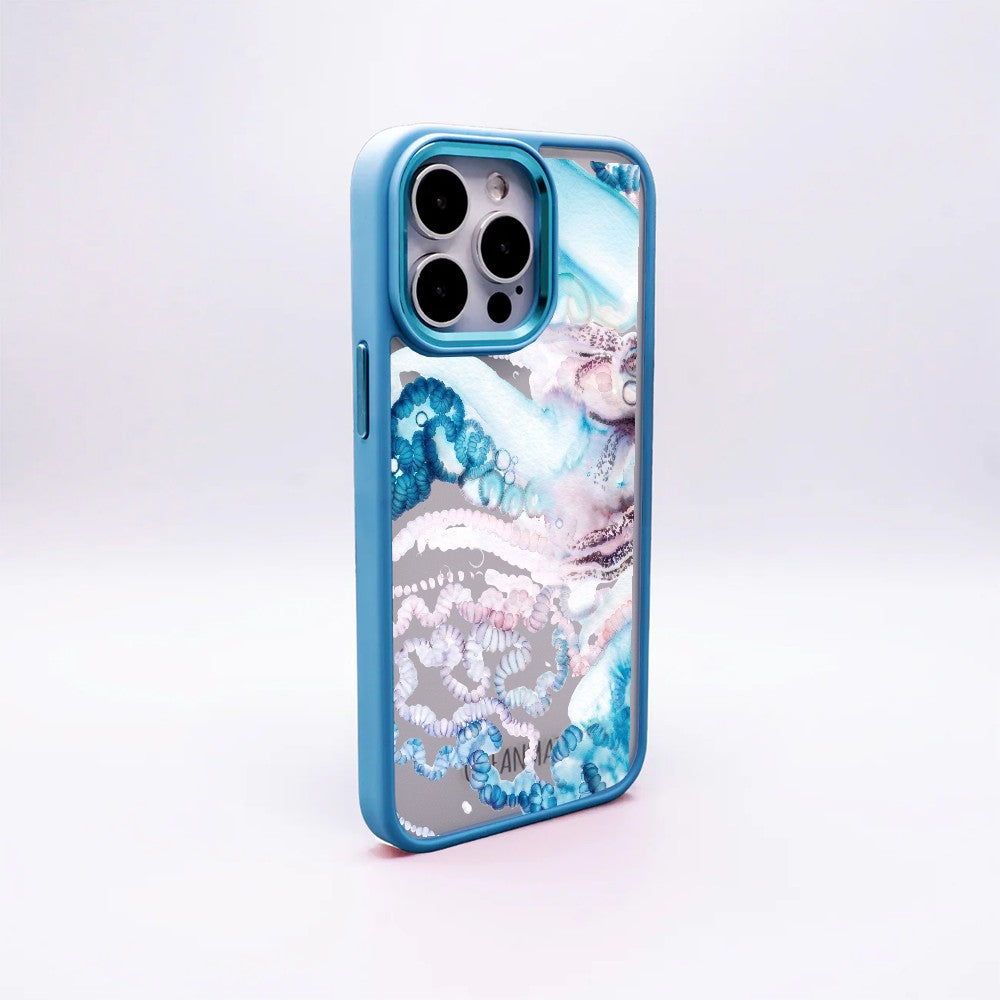 Samsung S26 Hülle - Qualle blau - "Men o' War" - nachhaltig