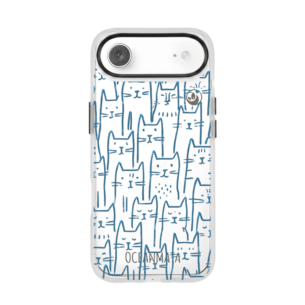 iPhone 17 Air Hülle - Katzen blau - "miau" - nachhaltig