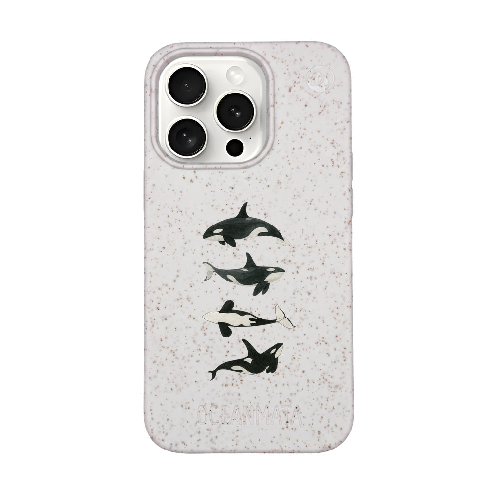 iPhone 15 Pro Max Case - Orca White - "OrcaFamily" - sustainable
