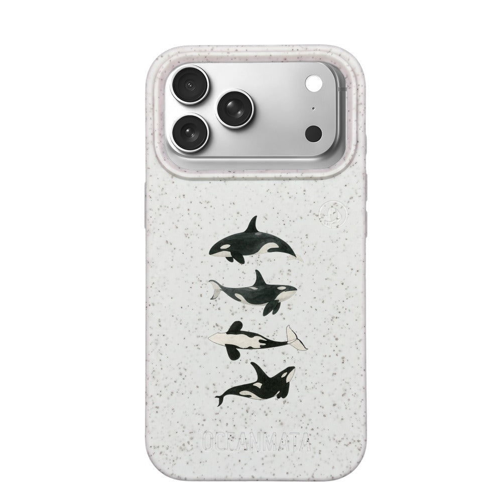 iPhone 17 pro Hülle - Orca weiß - "OrcaFamily" - nachhaltig