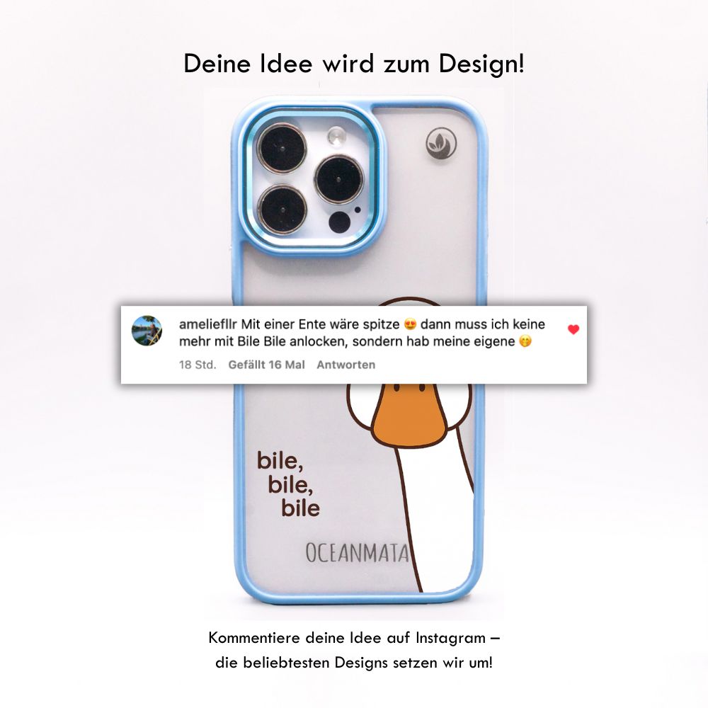 iPhone 13 pro case - Duck white - "Bile Bile Bile" - sustainable