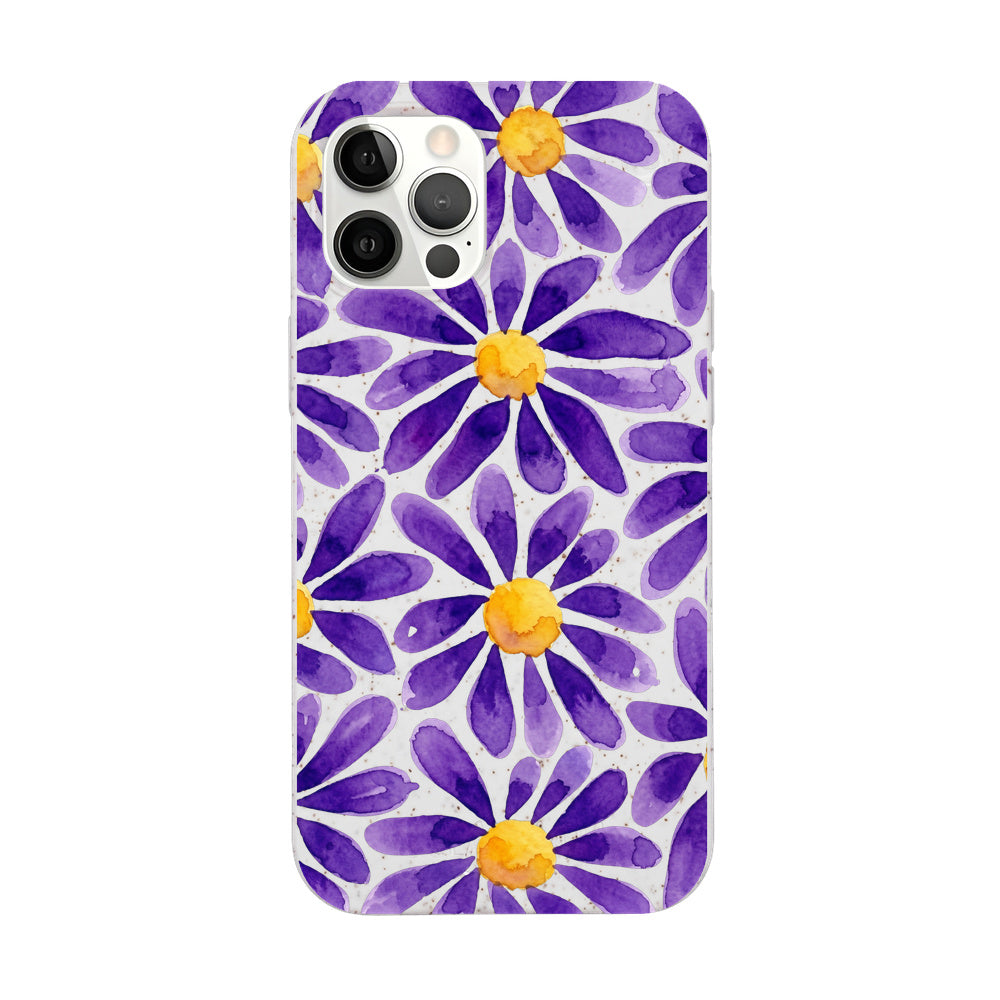 iPhone 12 pro / iPhone 12 Hülle - Blumen lila - "purplebloom" - nachhaltig