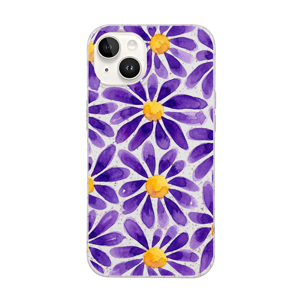 iPhone 14 Hülle - Blumen lila - "purplebloom" - nachhaltig