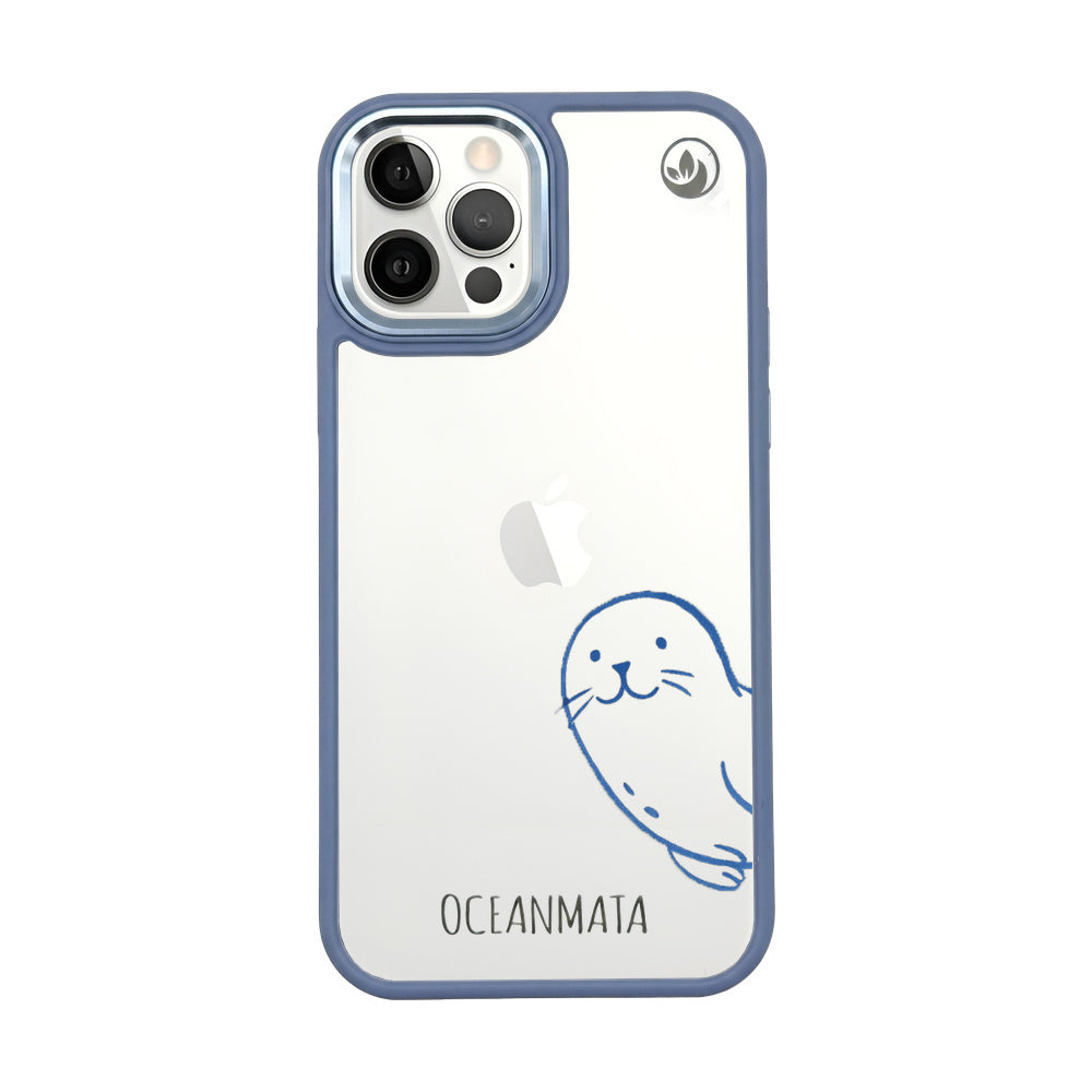 iPhone 12 pro / iPhone 12 hoesje - zegelblauw - "Robby" - duurzaam