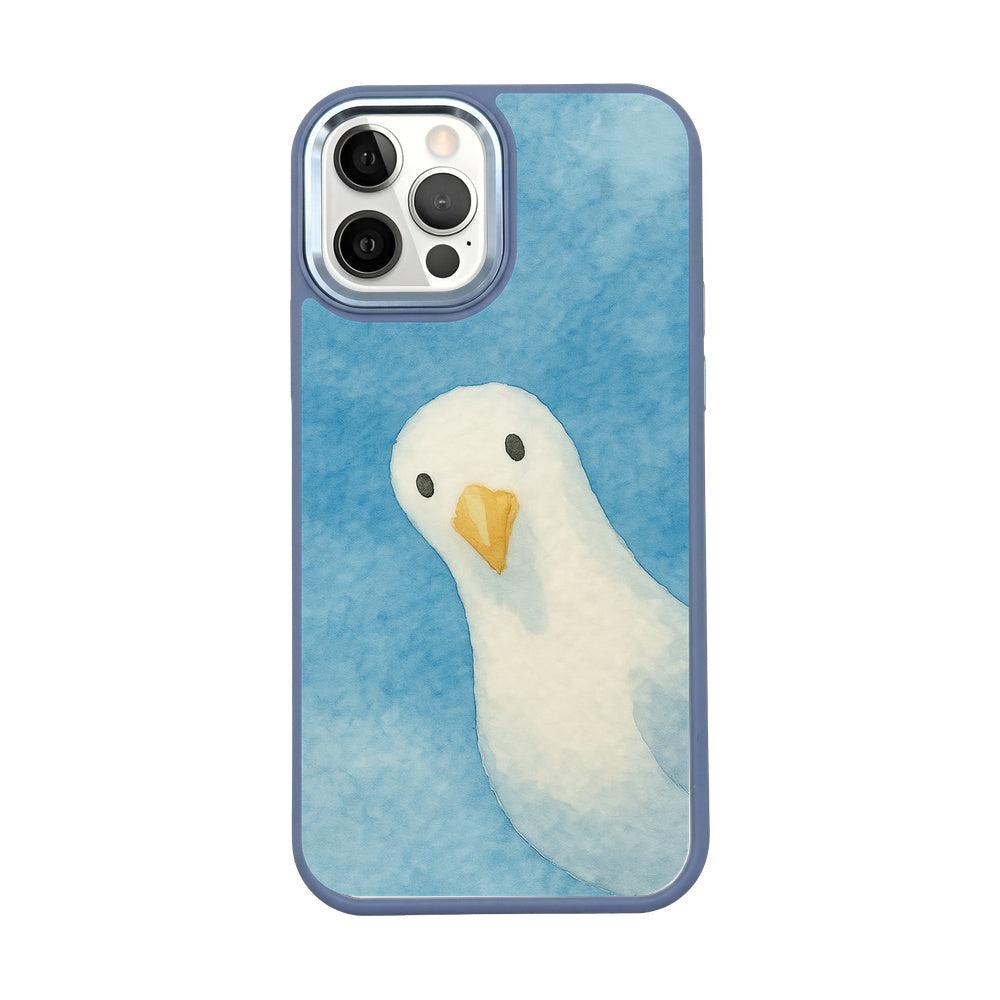 iPhone 12 pro / iPhone 12 hoesje - Meeuwenblauw - "Meeuw" - duurzaam