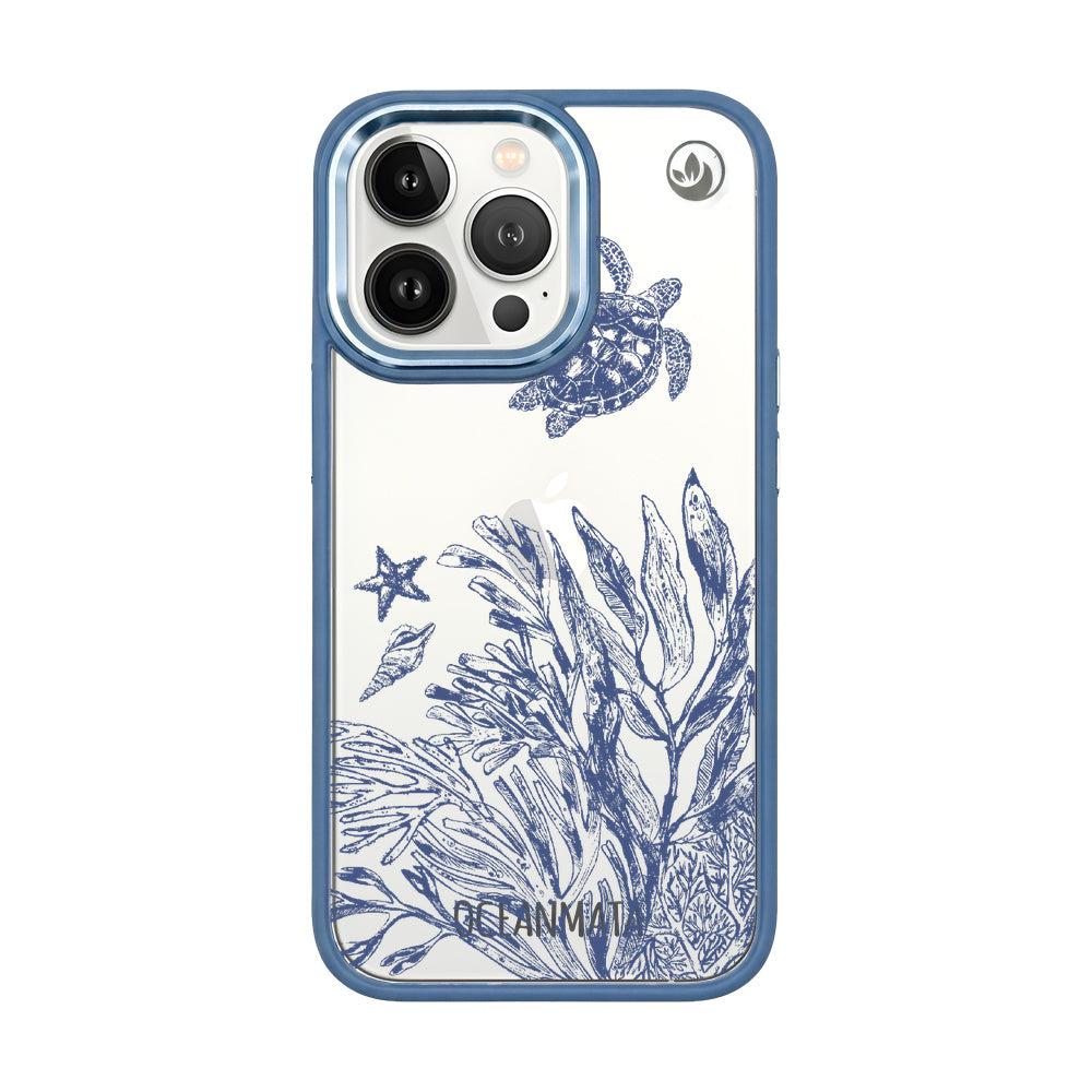 iPhone 13 pro case - turtles blue - "Silent Wave" - sustainable