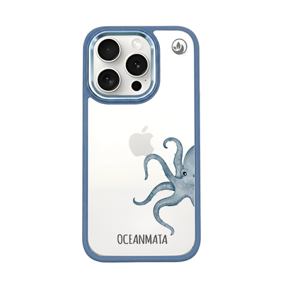 iPhone 15 pro Hülle - Oktopus blau - "TentacleTheory" - nachhaltig