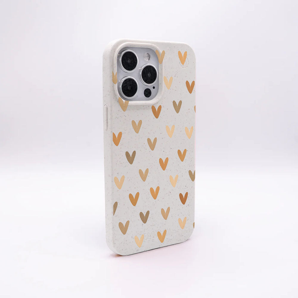 iPhone 14 Hülle - Herz weiß - "AutumnLove" - nachhaltig