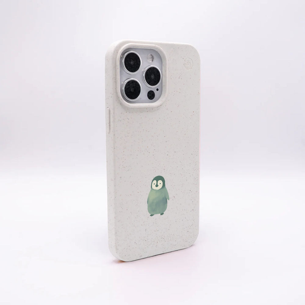 iPhone 15 Hülle - Pinguin weiß - "HappyPinguin" - nachhaltig