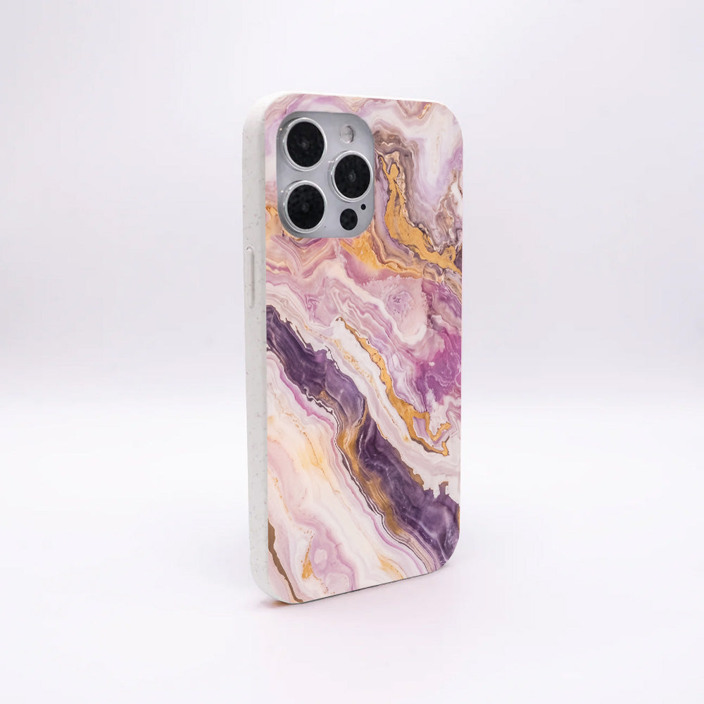 iPhone 12 mini Hülle - Marmor pink - "PinkMarble" - nachhaltig