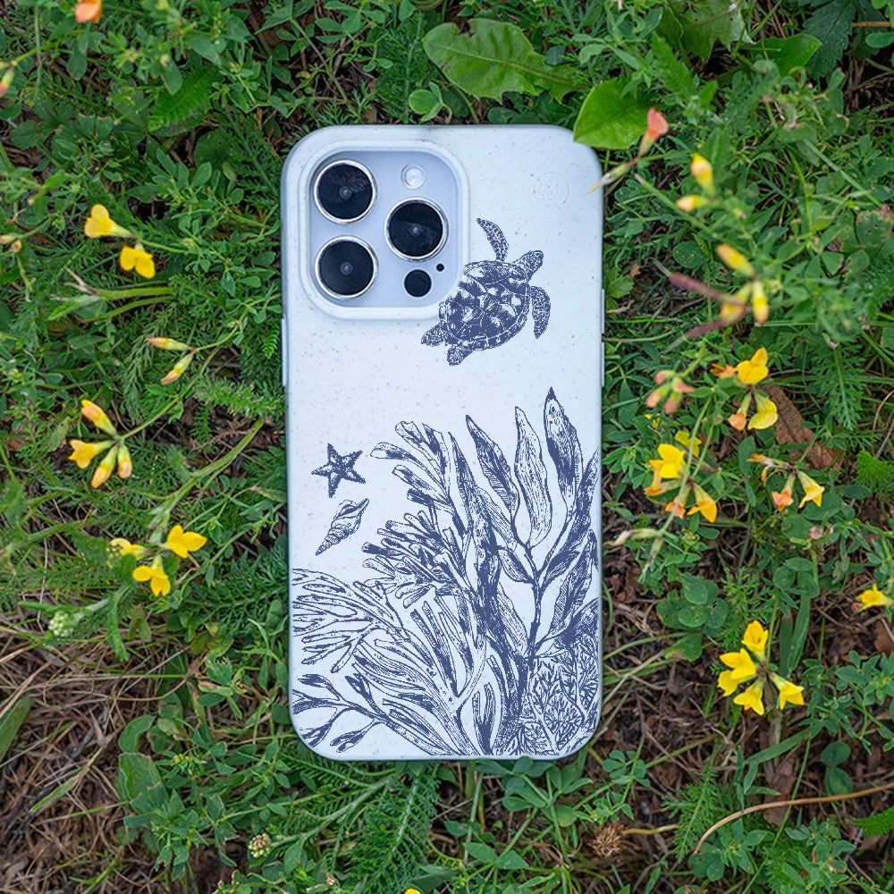 Biologisch abbaubare Handyhülle iPhone 17 Whitesilentwaves — kompostierbar — Bonus
