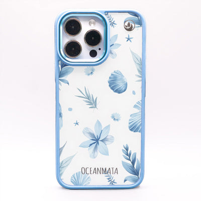 iPhone 15 pro max case - flowers blue - "Flowers &amp; Shells" - sustainable