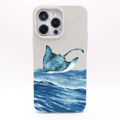iPhone 13 mini case - white Manta - "Manta Wave" - ​​sustainable