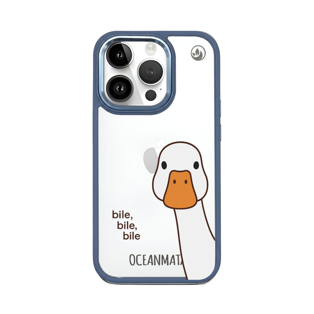 iPhone 14 pro hoesje - Eend wit - "Bile Bile Bile" - duurzaam