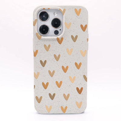 iPhone 15 Pro Max Case - Heart white - "AutumnLove" - sustainable