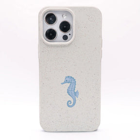 iPhone 12 pro / iPhone 12 Hülle - Seepferdchen weiß - "SeahorseTale" - nachhaltig