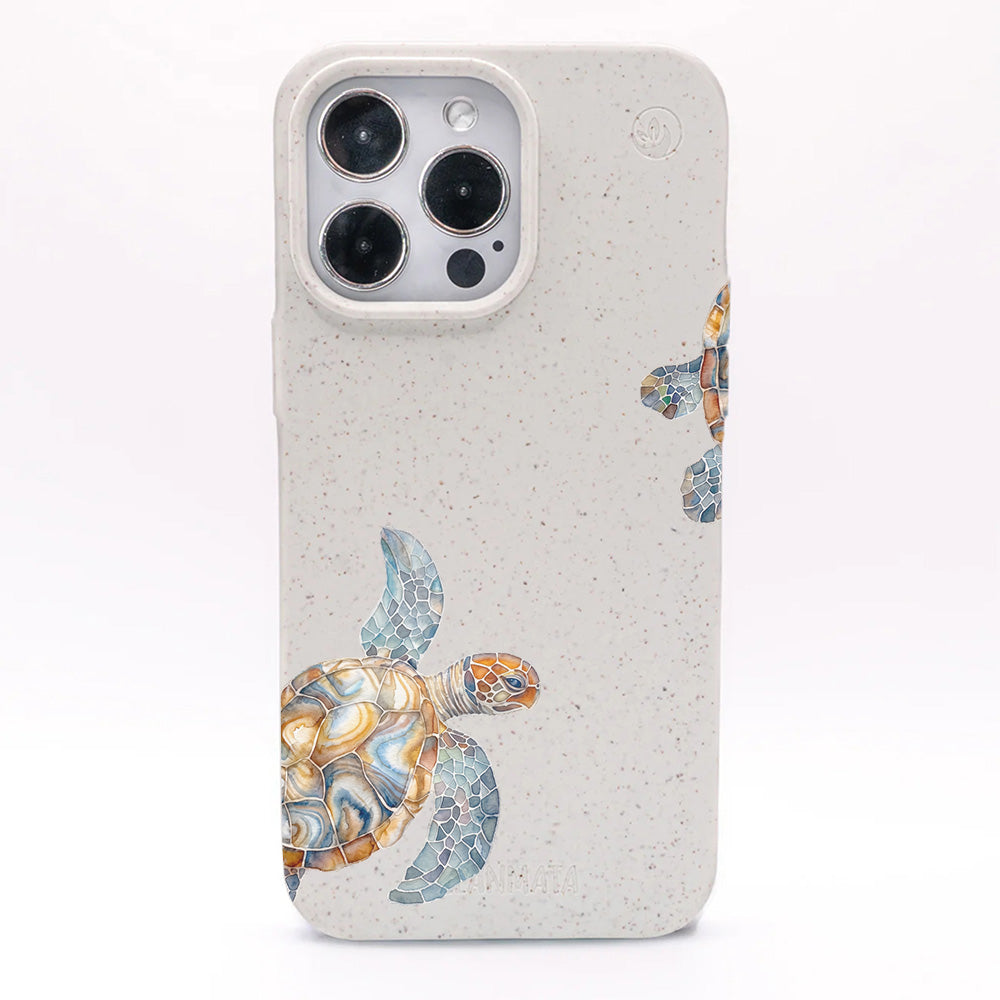 iPhone 11 Hülle - Schildkröte weiß - "TurtleGaze" - nachhaltig