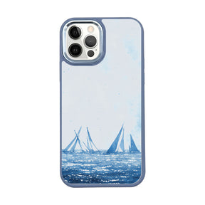 iPhone 12 pro / iPhone 12 Hülle - segeln blau - "BlueHorizon" - nachhaltig