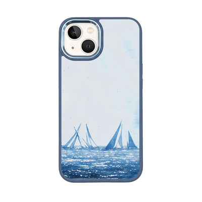 iPhone 13 Hülle - segeln blau - "BlueHorizon" - nachhaltig